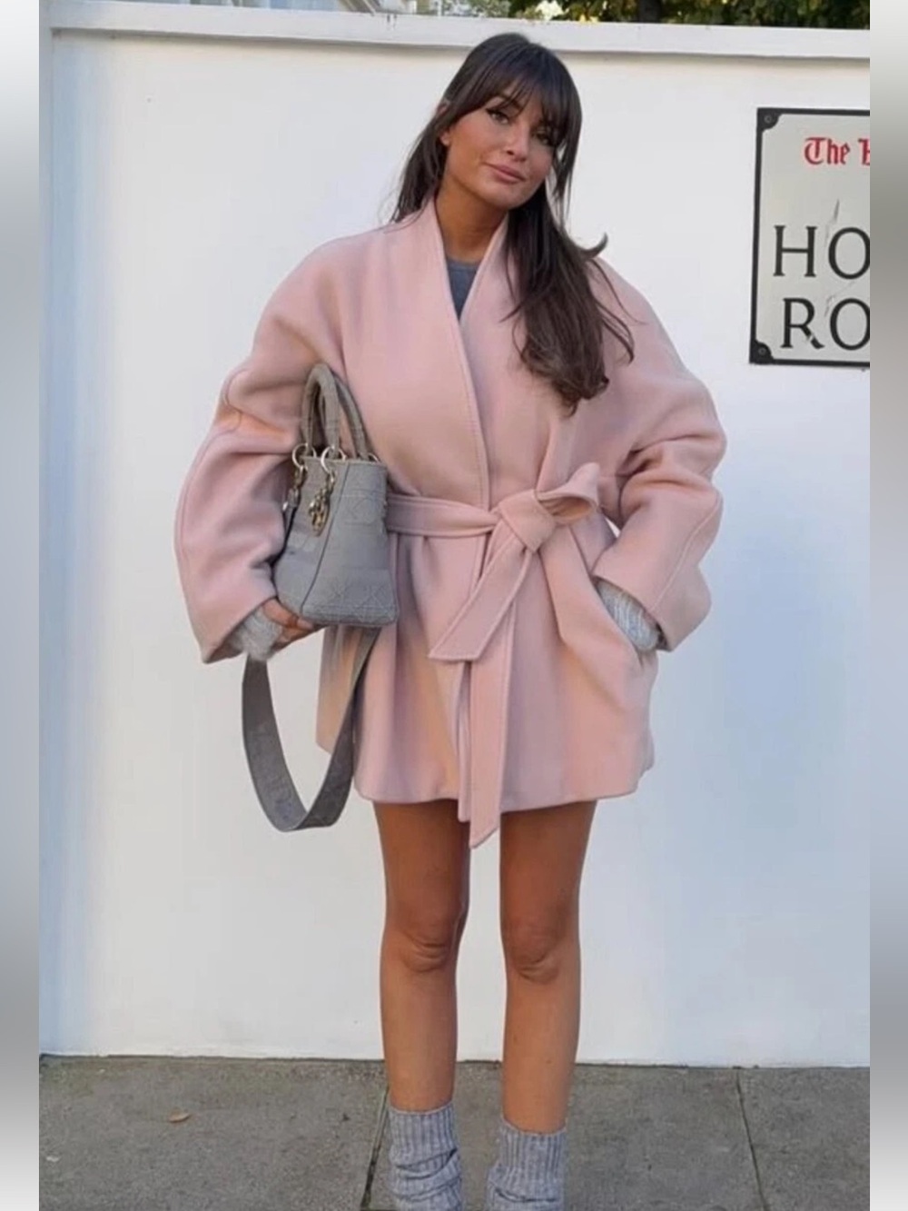 NWT💖Zara Baby Pink Wool Blend Coat💖Size L New 9356/724